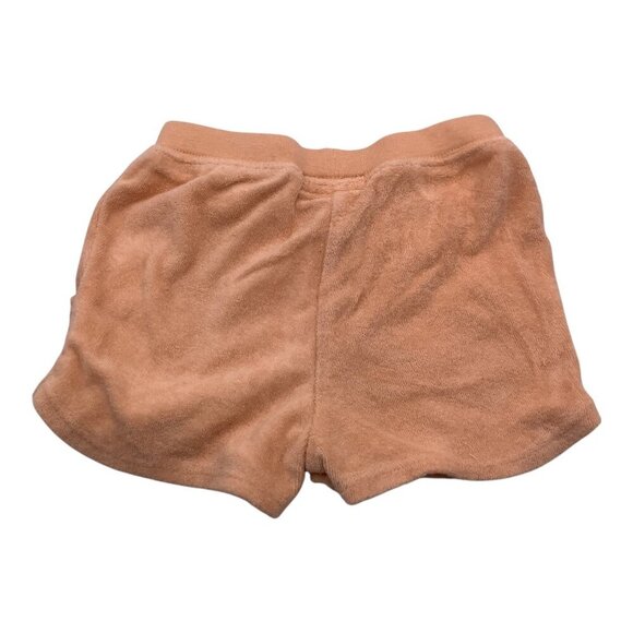 Carter's Baby Girl Orange Terry Shorts 12M With Floral & Heart Detail Pockets - Picture 2 of 6